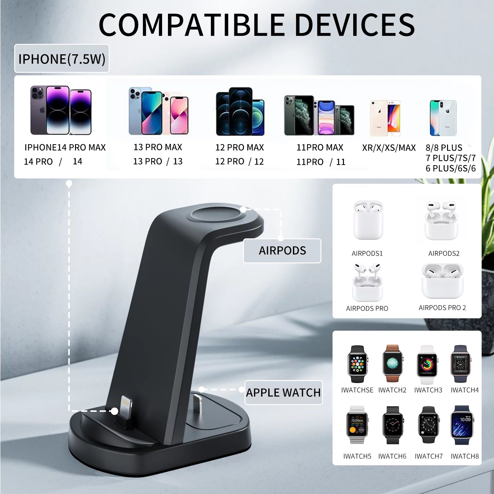 Charging Station for Apple Multiple Devices.